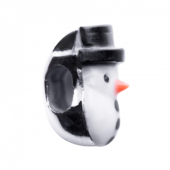 CHARM PUPAZZO DI NEVE COMPLETO IN CORALLO BIANCO