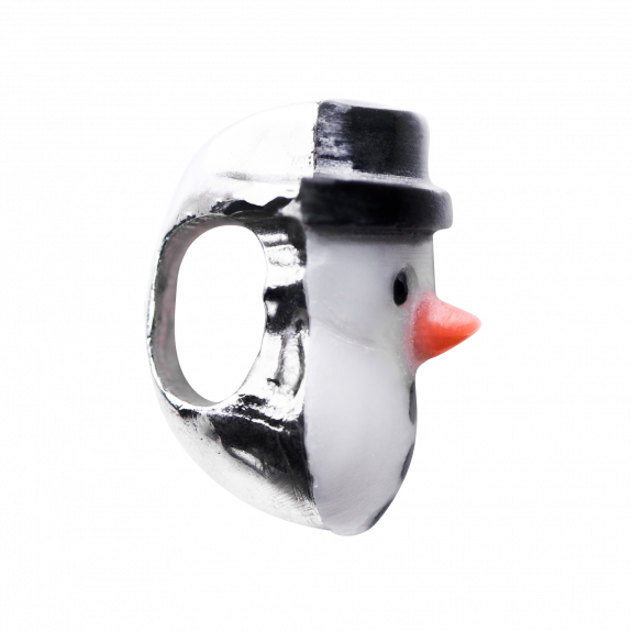 CHARM PUPAZZO DI NEVE COMPLETO IN CORALLO BIANCO