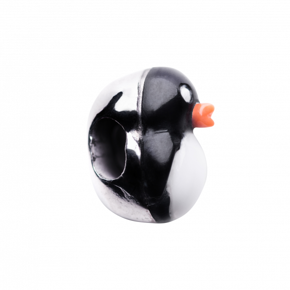 CHARM PINGUINO IN CORALLO BIANCO