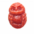 CHARM GUFO IN CORALLO ROSSO