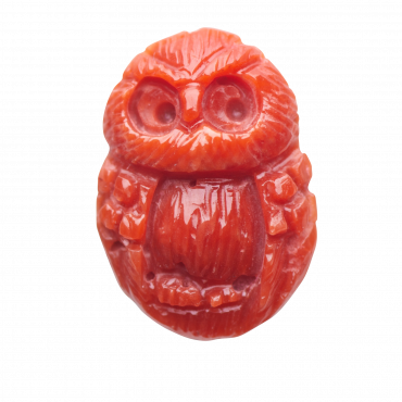 CHARM GUFO IN CORALLO ROSSO CHARM GUFO IN CORALLO ROSSO