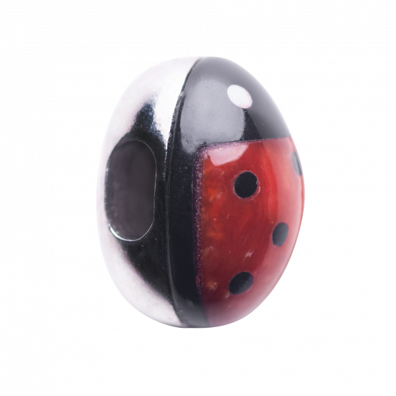 CHARM COCCINELLA IN CORALLO ROSSO