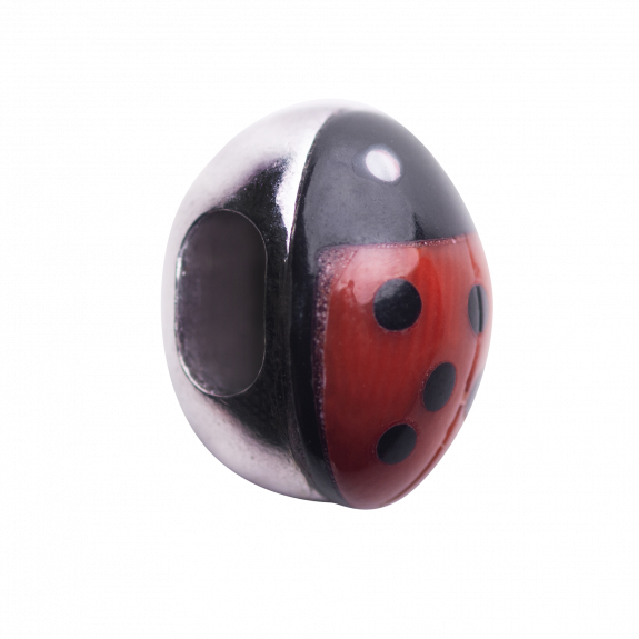CHARM COCCINELLA IN CORALLO ROSSO