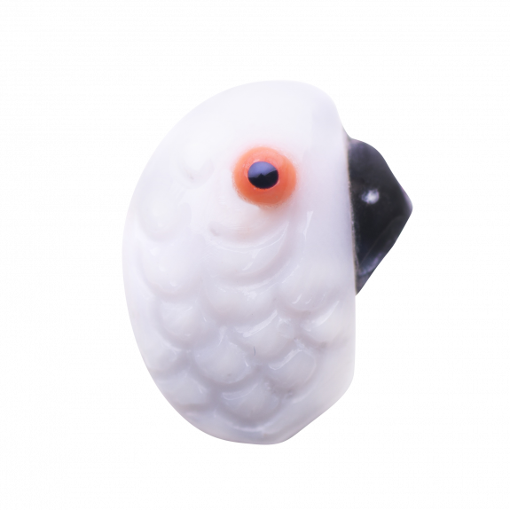 CHARM PAPPAGALLO IN CORALLO BIANCO