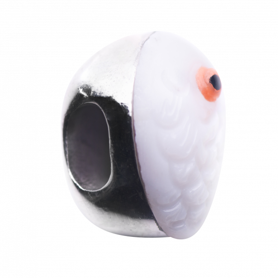 CHARM PAPPAGALLO IN CORALLO BIANCO