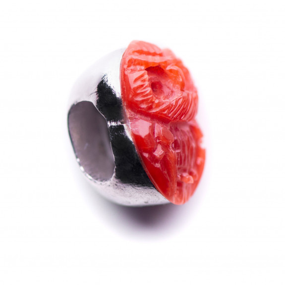 CHARM GUFO IN CORALLO ROSSO