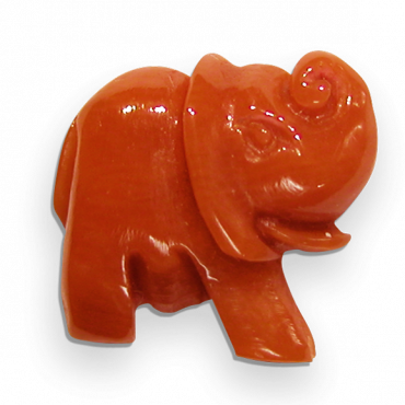 SPILLA ELEFANTE IN CORALLO ROSSO SPILLA ELEFANTE IN CORALLO ROSSO
